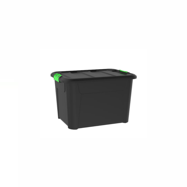 Viosarp Πλαστικό Κουτί Αποθήκευσης με Καπάκι Μαύρο 56.5x43x39cm